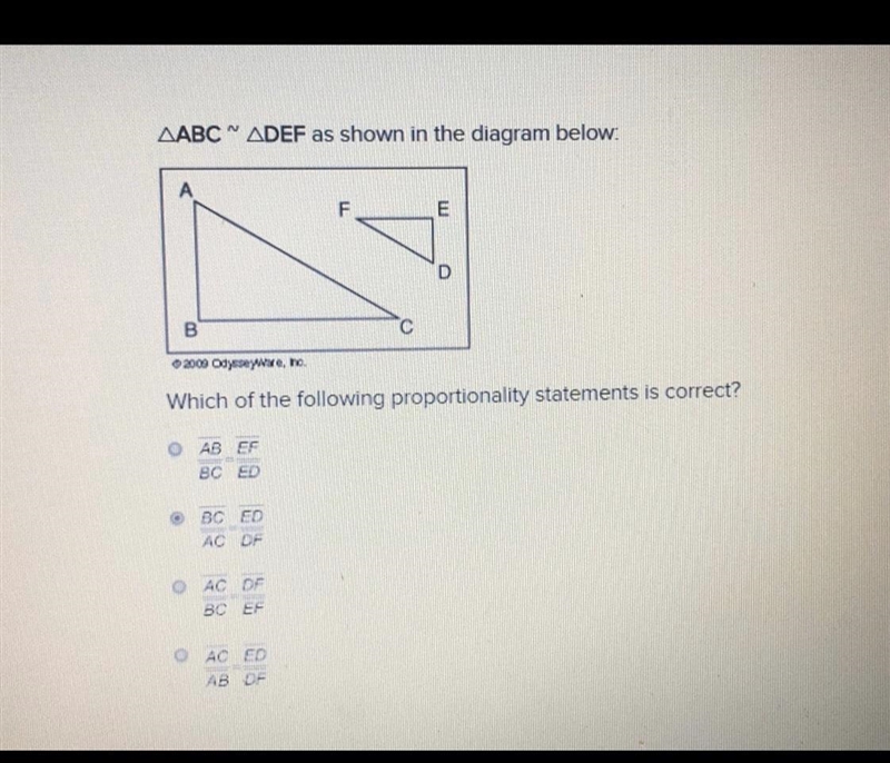 SOMEONE PLEASE HELP ??? Which of the following proportionality statements is correct-example-1