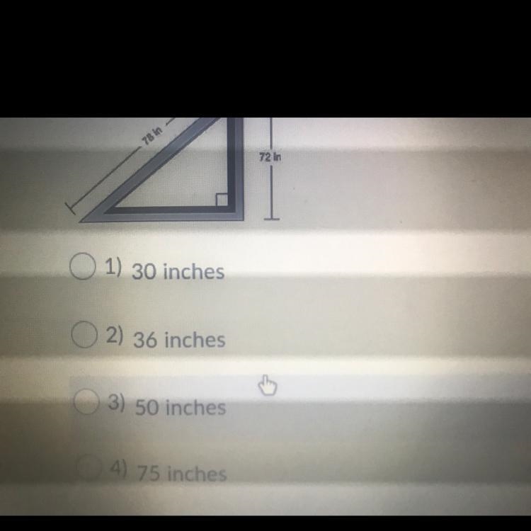 What is the length of the third side of the window frame below-example-1