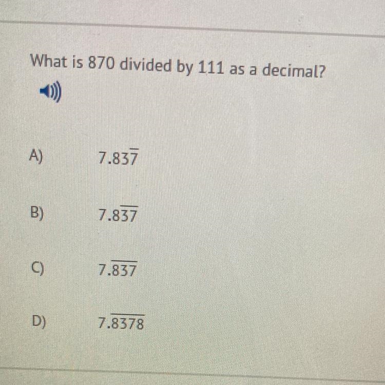 What is 870 divided by 111 as a decimal-example-1