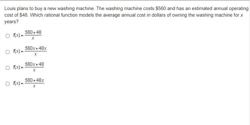 Louis plans to buy a new washing machine. The washing machine costs $560 and has an-example-1