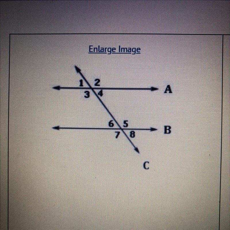 The lines A and B are parallel. Identify a pair of corresponding angles?-example-1