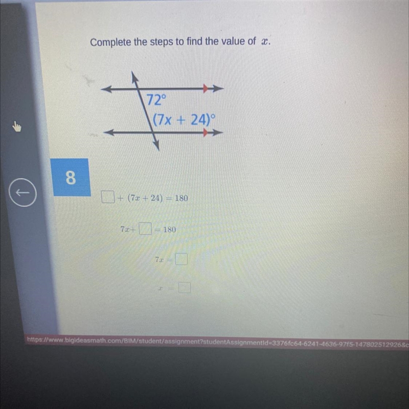 Complete the steps to find the value of X PLZ HELP LOTS OF POINTS!!-example-1