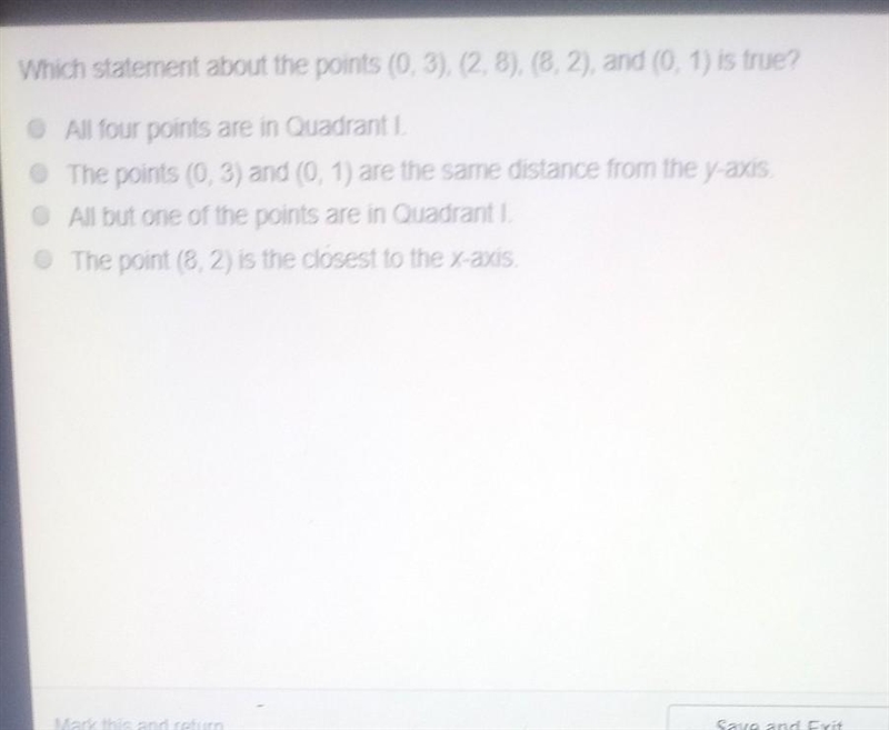 Which statement about the points(0,3),(2,8),(8,2)and(0,1) is true​-example-1