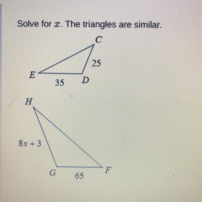 Solve for X. The triangles are similar. A. 4 B. 9 C. 11 D. 3-example-1