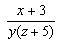 What are the excluded values? x = -3; z = 0 y = -5; z = 0 y = 0; z = -5 none of the-example-1