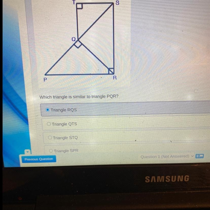 Which triangle is similar to pqr-example-1