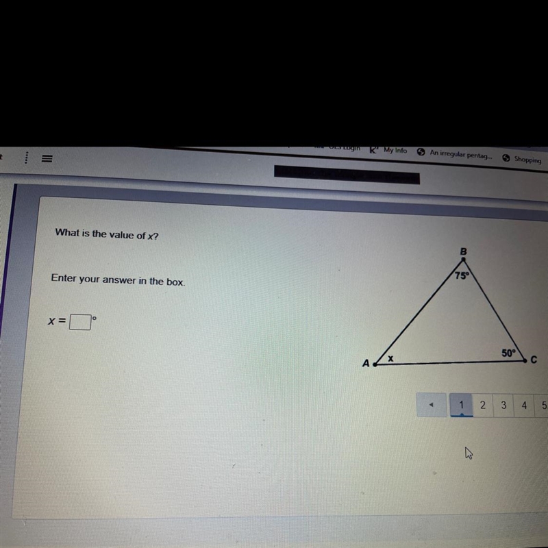 What is the value of x enter your answer in the box . Please help-example-1