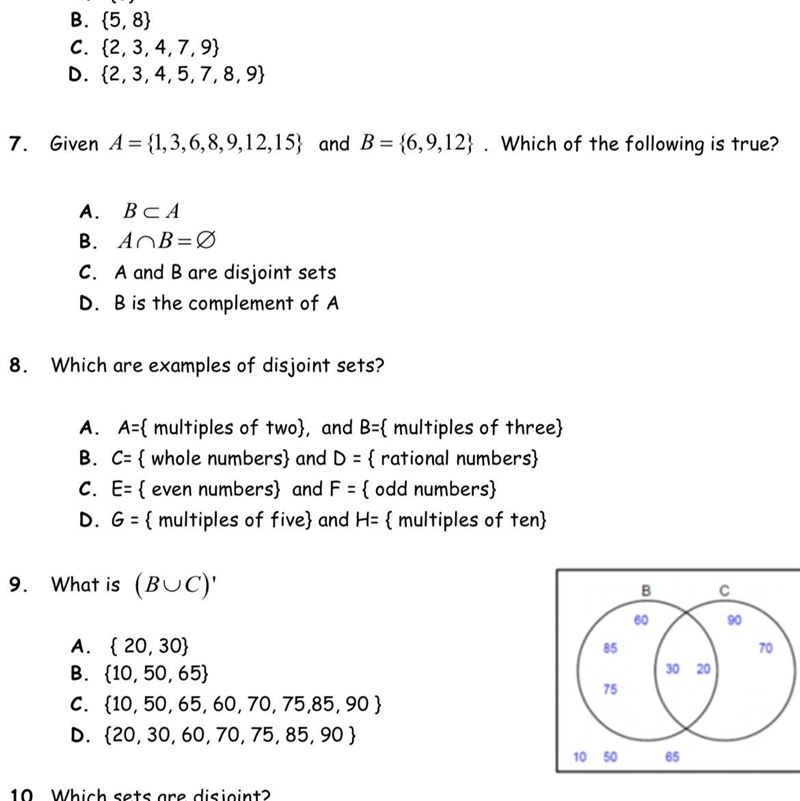 If you’re good with set theory for math 30 please help with questions 7 and 8!-example-1