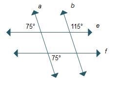 Which lines are parallel? Justify your answer. Lines a and b are parallel because-example-1