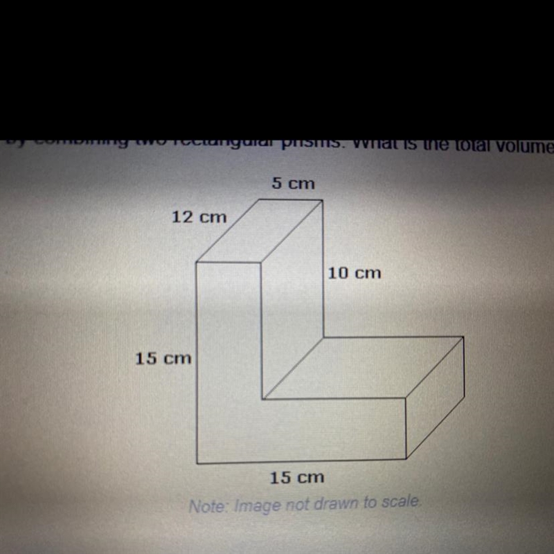 The solid shown below is made by combining two rectangular prisms. What is the total-example-1