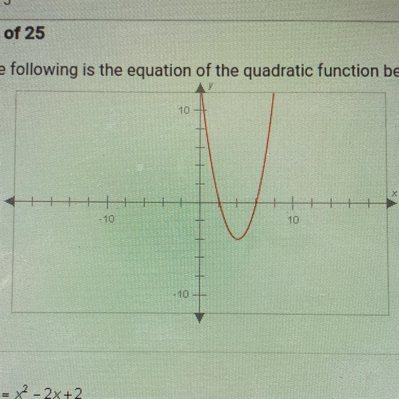 Which of the following is the equation of the quadratic function below? A. y = x2 - 2x-example-1