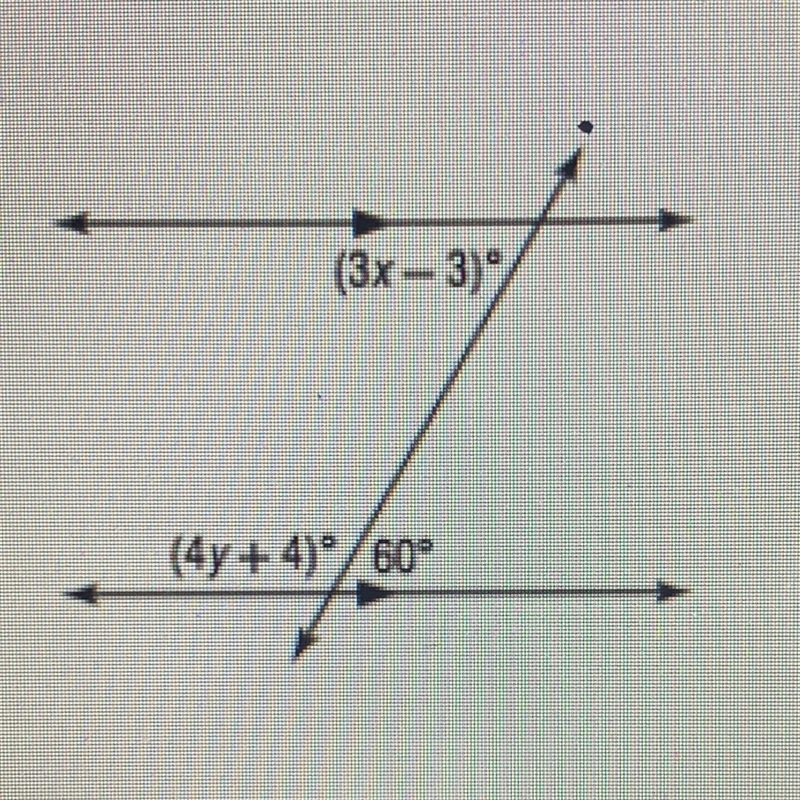 Find the value of x and y. Show all your work neat and in order.-example-1