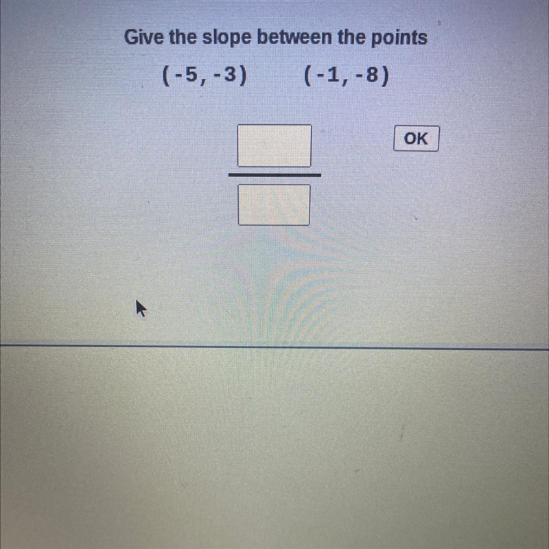 Give the slope between the points (-5,-3) (-1,-8)-example-1