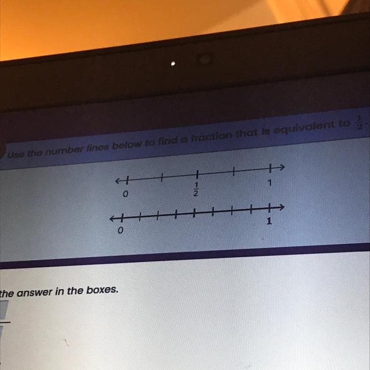 Use the number line below to find a fraction that is equivalent to 1/2-example-1