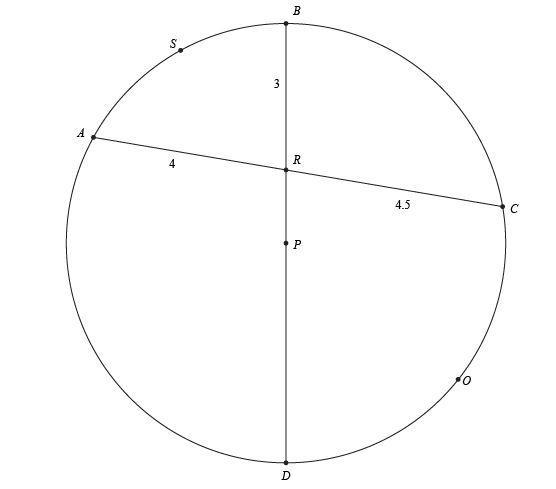 a. What is the area and circumference of circle P? Explain how you calculated this-example-1