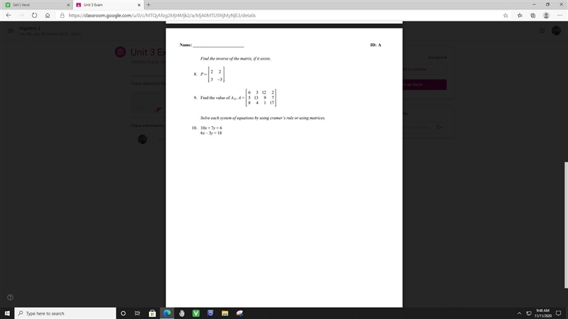 Help please!! Inverse of Matrix problem!! Number 8 please!!-example-1