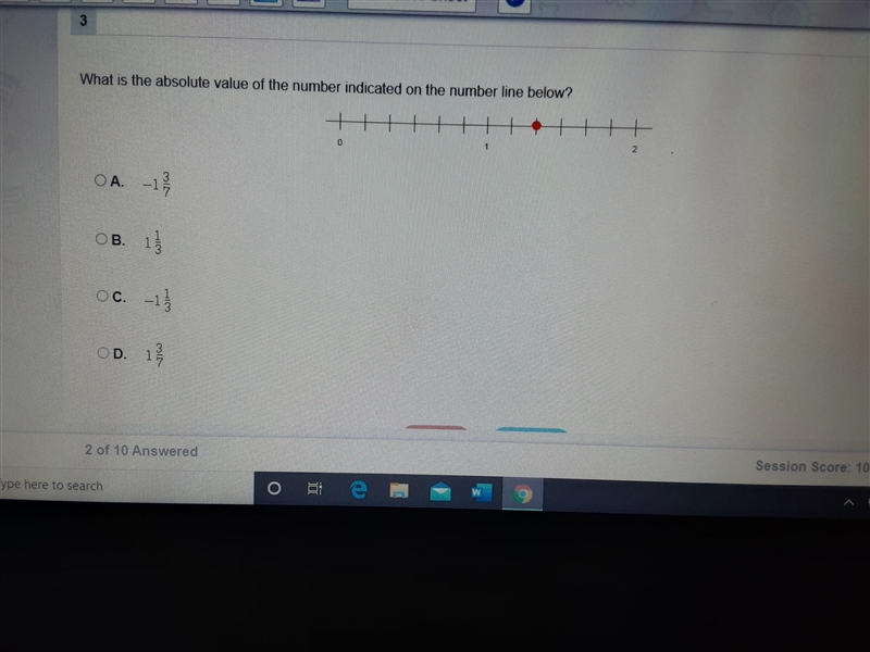 Pretty please help me!!!!! What is the absolute value of the number indicated on the-example-1