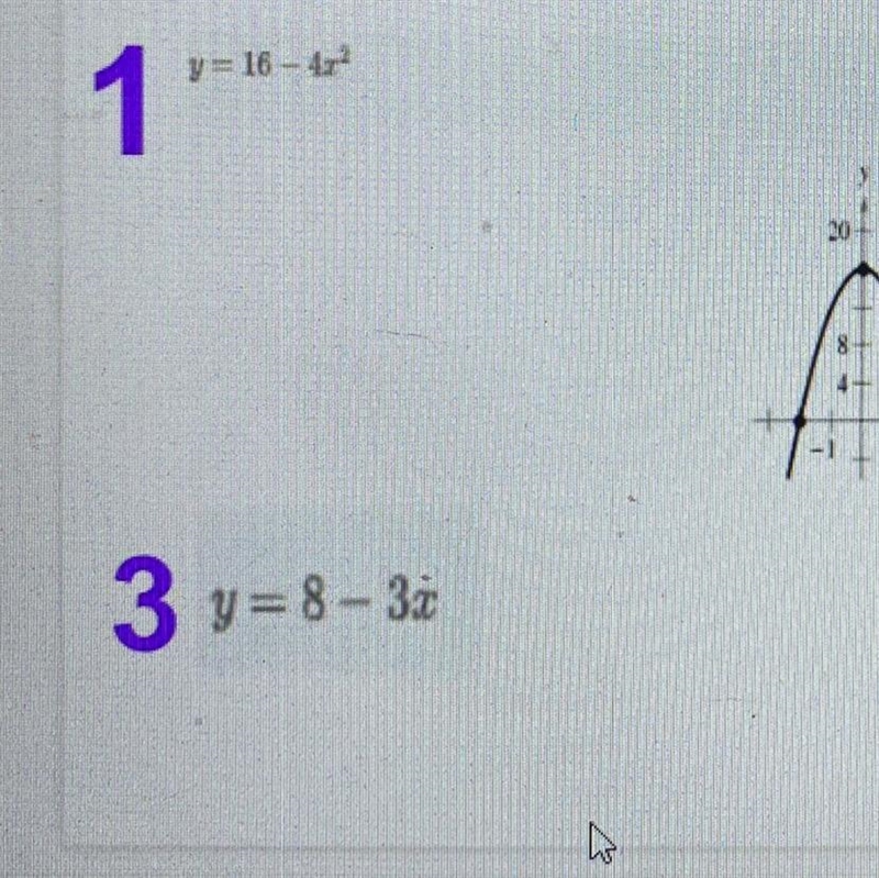 What are the answers to questions one and three-example-1