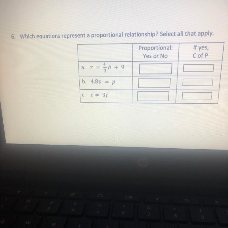 WORTH 40 POINTS!! Which equations represent a proportional relationship?-example-1