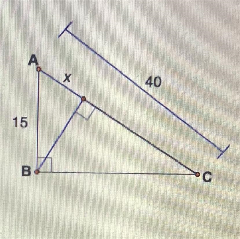 Solve for x in the diagram shown. A) 2.67 B) 4.5 C)5.625 D) 34.375-example-1