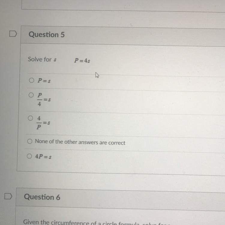 Solve for S P=4s Please answer!!!!-example-1