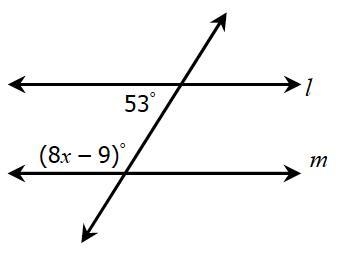 Find x so that l || m.-example-1