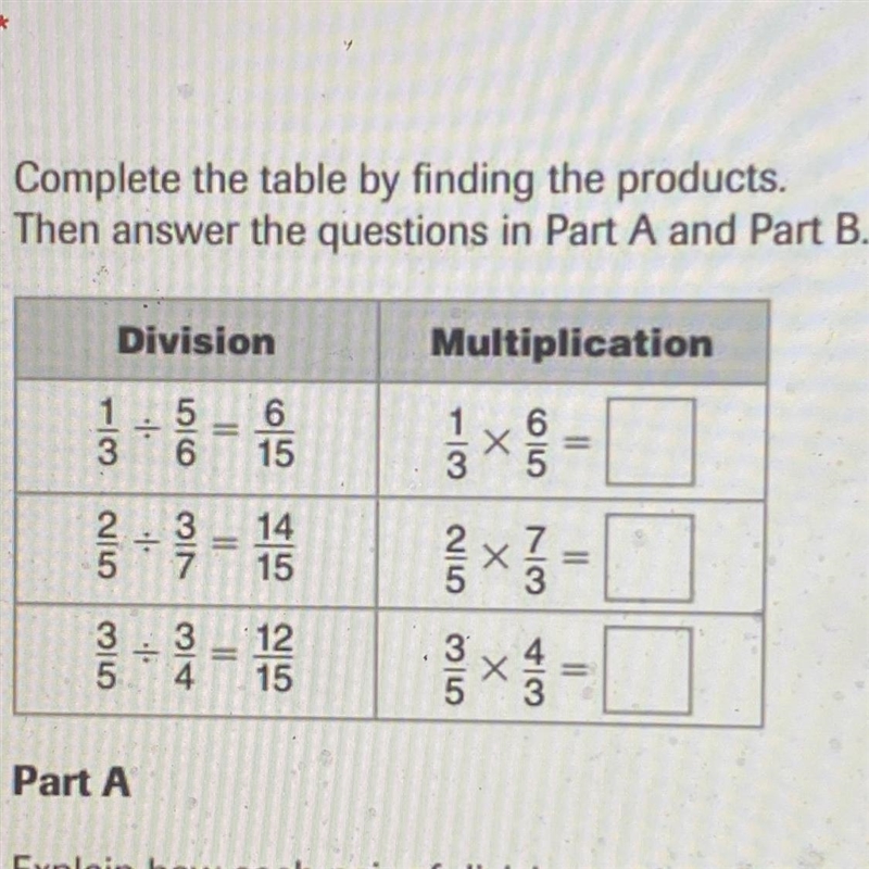 Explain how each pair of division and multiplication equations are the same, and how-example-1