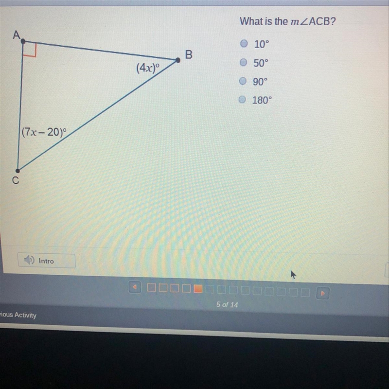 What is the m ZACB? 10° 50° 90° 180°-example-1