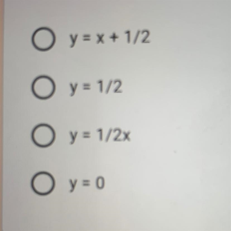 Write an equation of each line with the given slope and y-intercept. slope =1/2 ; y-example-1