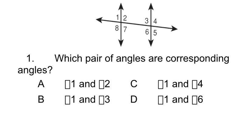 Which pair of angles are corresponding-example-1