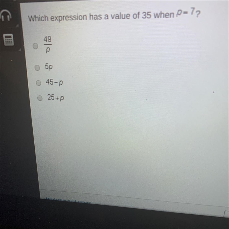 Which expression has a value of 35 when-example-1