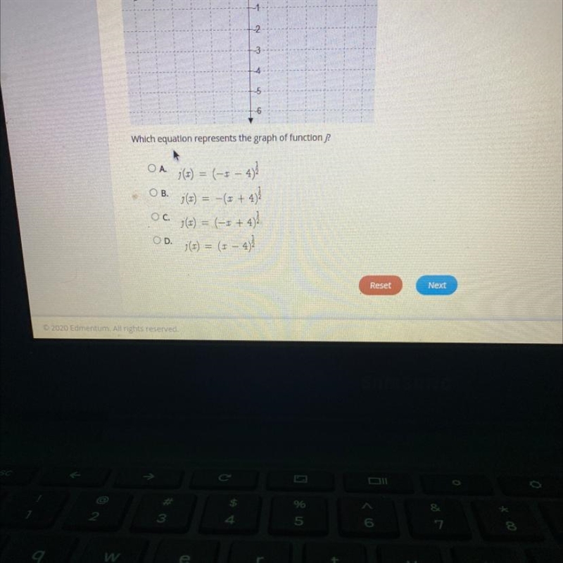 Which equation represents the graph of function j?-example-1