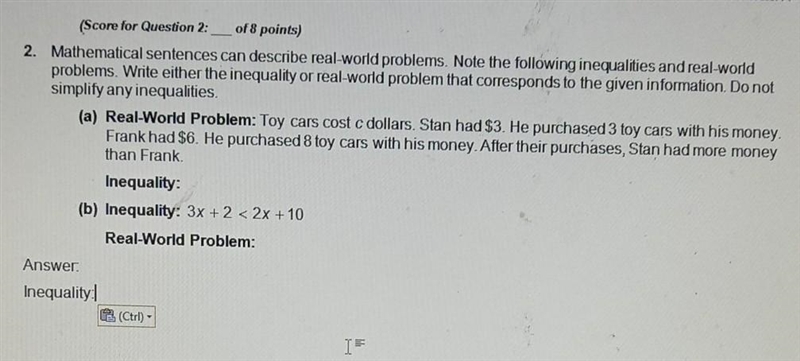 ( Mathematical sentences can describe real-world problems. Note the following inequalities-example-1