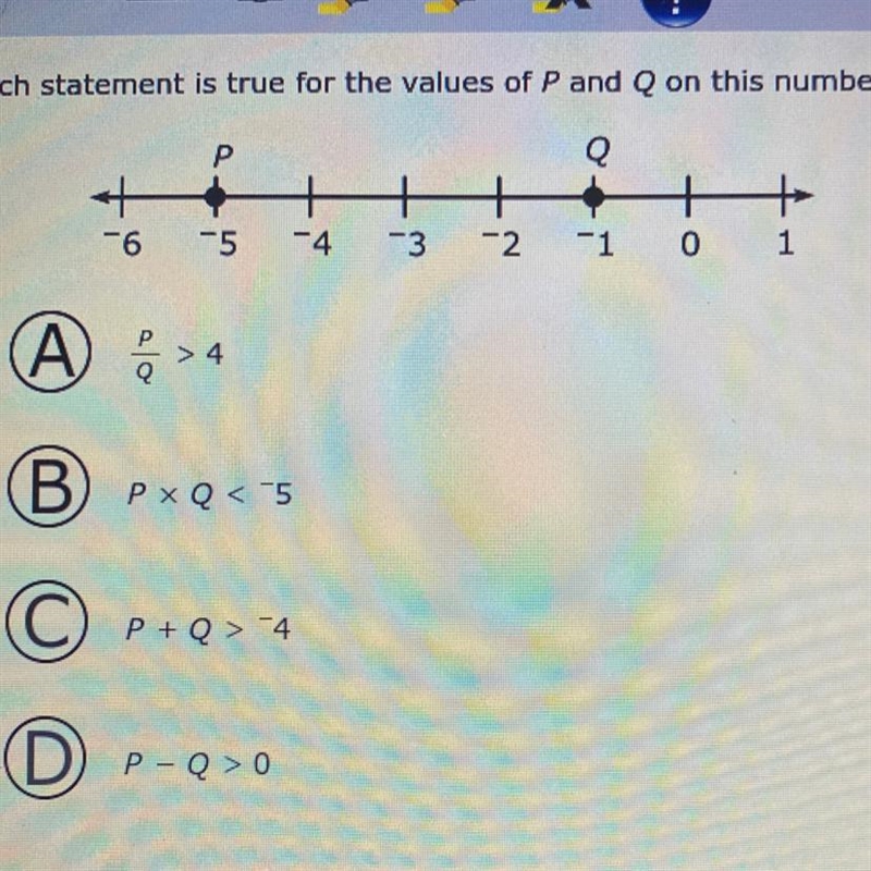 Which statement is true for the value of p and q onnthis number line?-example-1