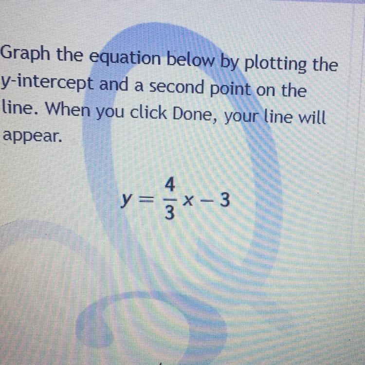 Graph the equation below by plotting the y-intercept and a second point on the line-example-1