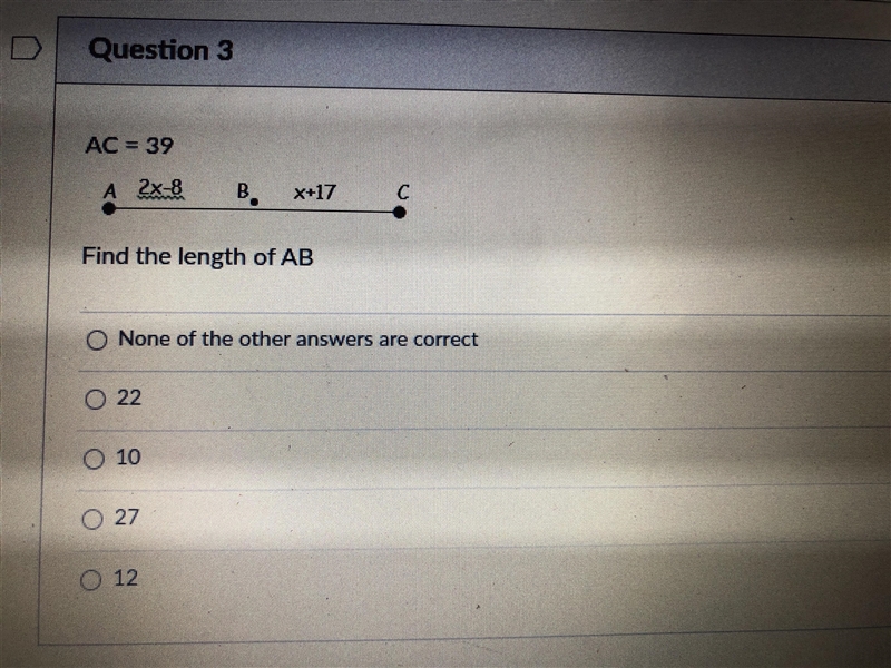 AC=39 Find the length of AB-example-1