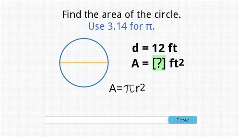 Find the area of the circle-example-1