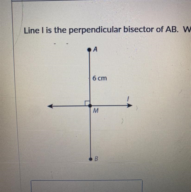 Line I is the perpendicular bisector of AB. What is the length of BM?-example-1