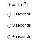 An object is dropped off a building that is 144 feet tall. After how many seconds-example-1