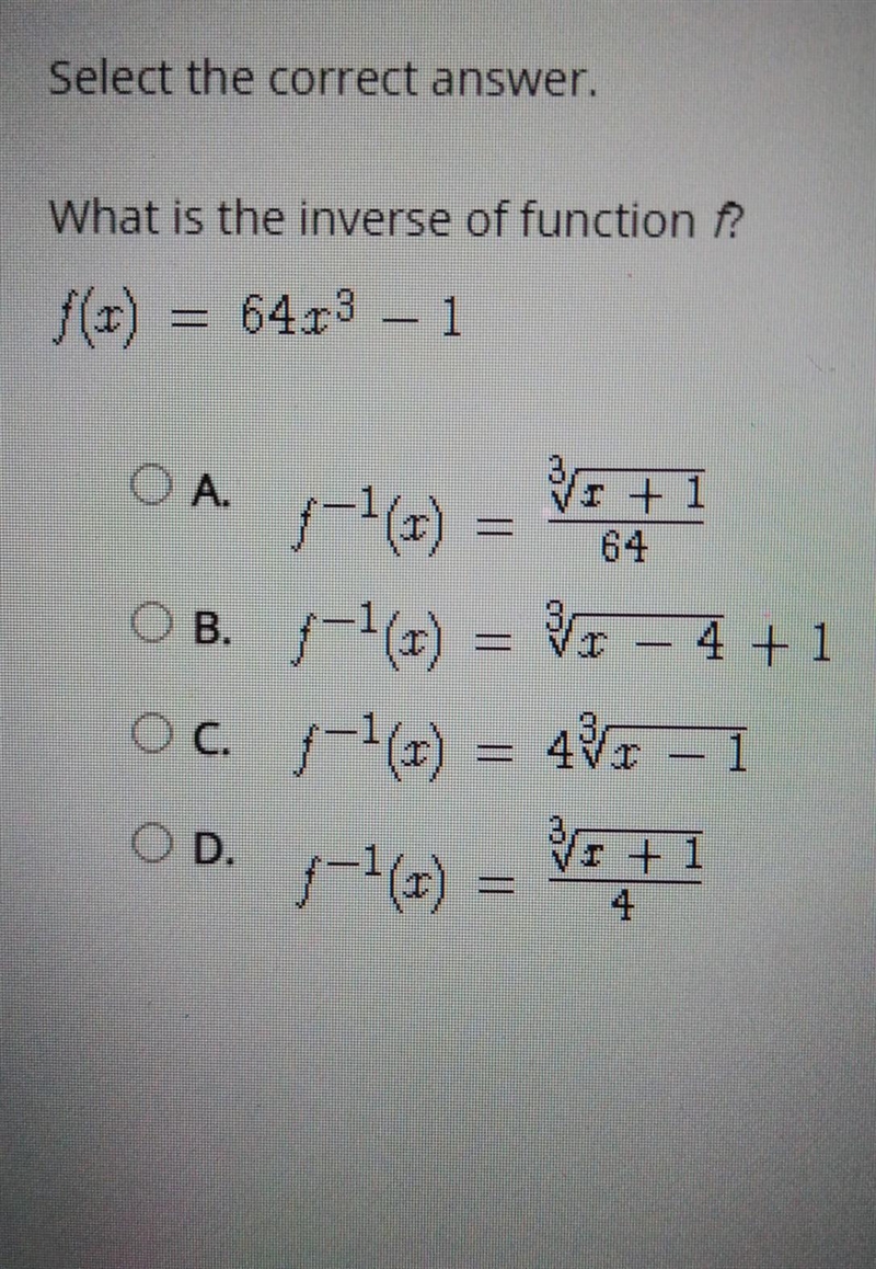 Inverse of functions​-example-1