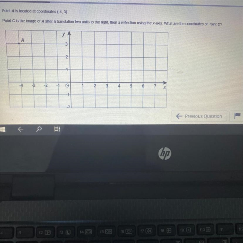 Point A is located at coordinates (4.3). Point C is the image of A after a translation-example-1