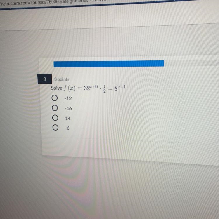 Solve f (x) = 32^x+6•1/2 = 8^x-1-example-1