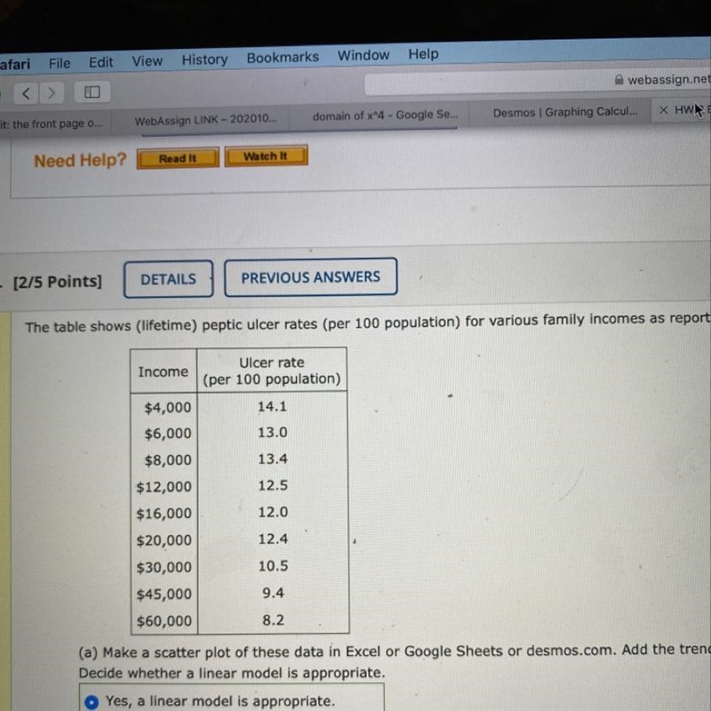 [Calc1] Help with 2 questions? (B) What is the least squares regression line (C) According-example-1