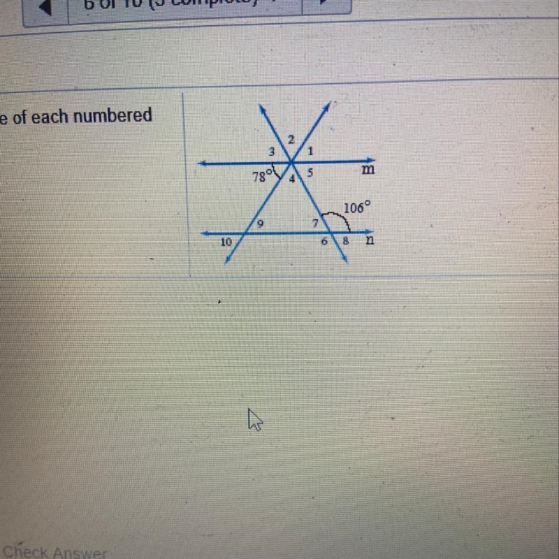 Find the measures of angles 1-10-example-1