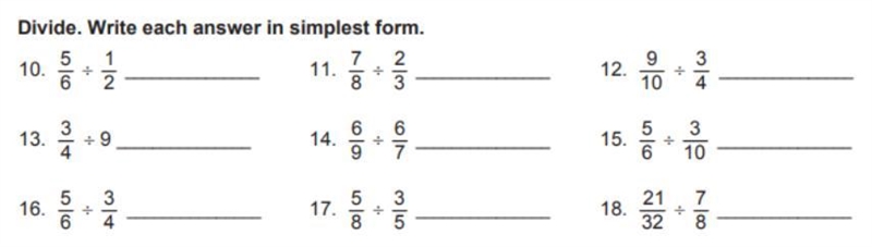 Please help me on this question: Divided and write each answer in simplest form!-example-1