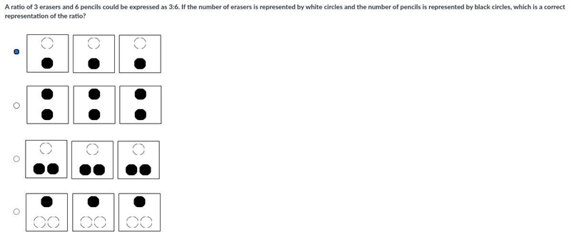 A ratio of 3 erasers and 6 pencils could be expressed as 3:6. If the number of erasers-example-1