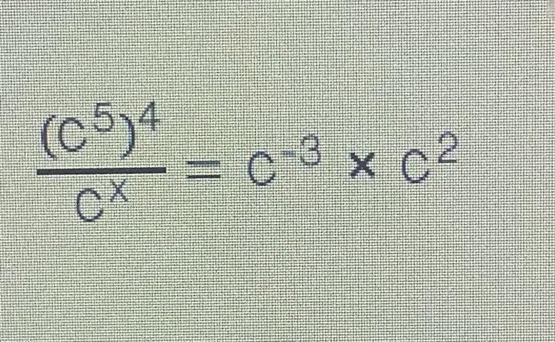 Which of the following represents the value of x, the missing exponents needed to-example-1