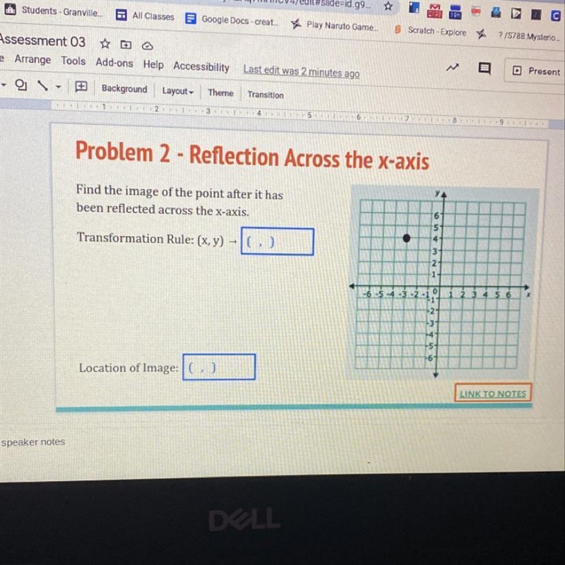 Find the image of the point after it has been reflected across the x-axis.-example-1