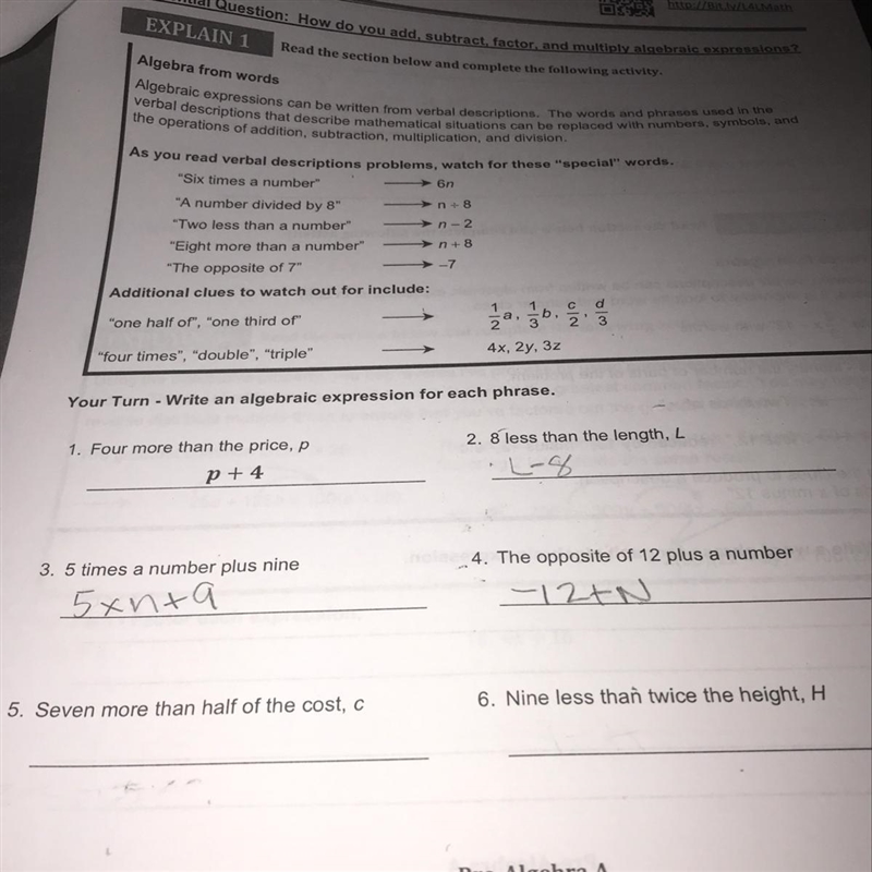 Can someone plz plz help me with the last 2 problems #5 and #6-example-1