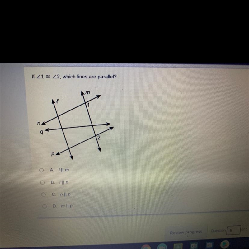 If <1 <2 , which lines are parallel?HELP PLEASE-example-1